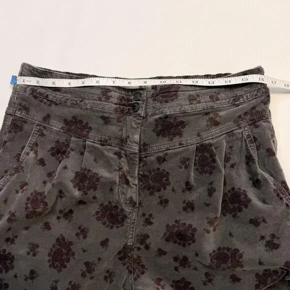 Anthropologie Pants Womens Medium Gray Floral Corduroy Joggers Elastic Cuff - Picture 7 of 12